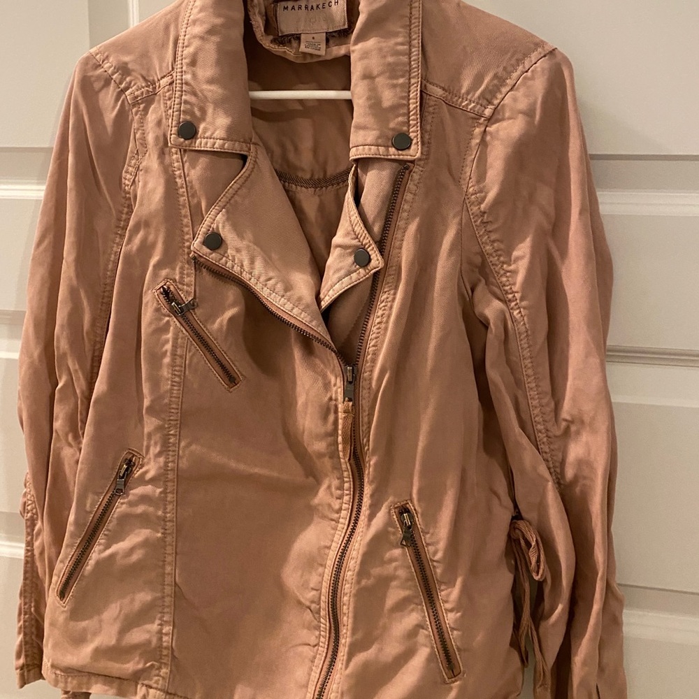Pink Anthropologie Moto Jacket